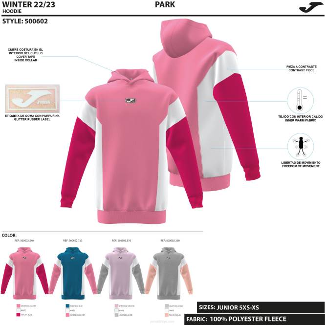 kapüşonlu kazak parkı Joma mavi kadınlar 0RJD1656