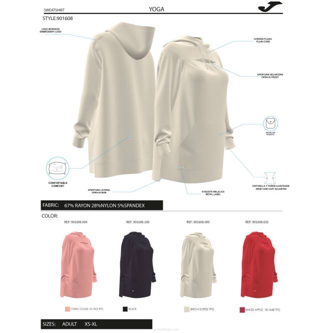 kapüşonlu süveter nefesi Joma bej kadınlar 0RJD3885