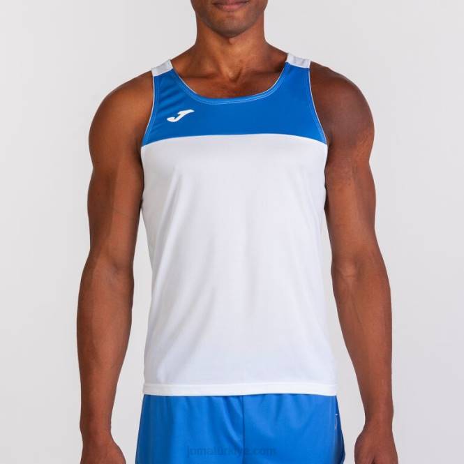 kolsuz tişört yarışı Joma beyaz kraliyet mavisi erkekler 0RJD3380