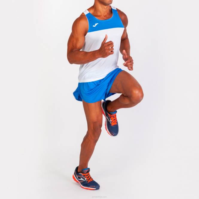 kolsuz tişört yarışı Joma beyaz kraliyet mavisi erkekler 0RJD3380