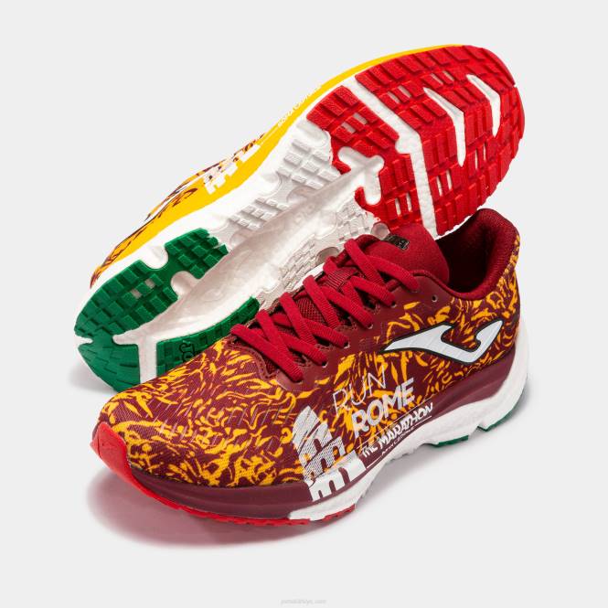 koşu ayakkabısı rsuper cross 23 roma maraton Joma bordo sarısı kadınlar 0RJD1571