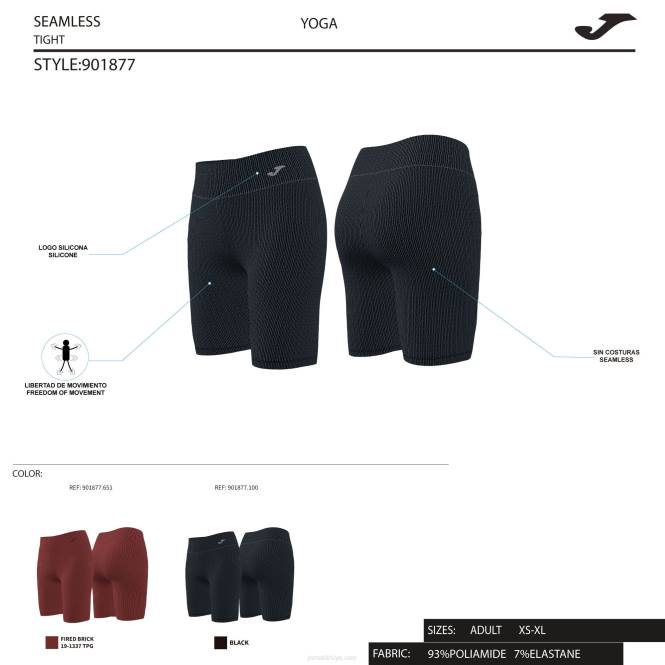 kısa tayt çekirdek Joma bordo kadınlar 0RJD3652