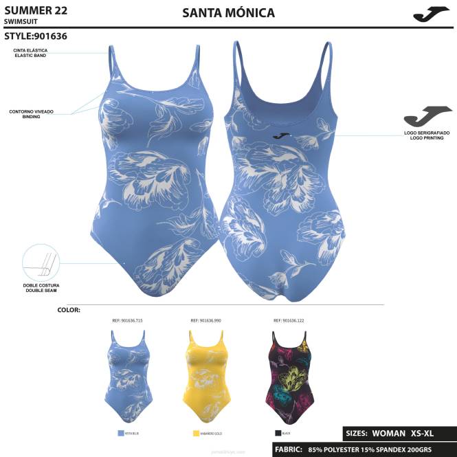 mayo santa monica Joma sarı kadınlar 0RJD2618