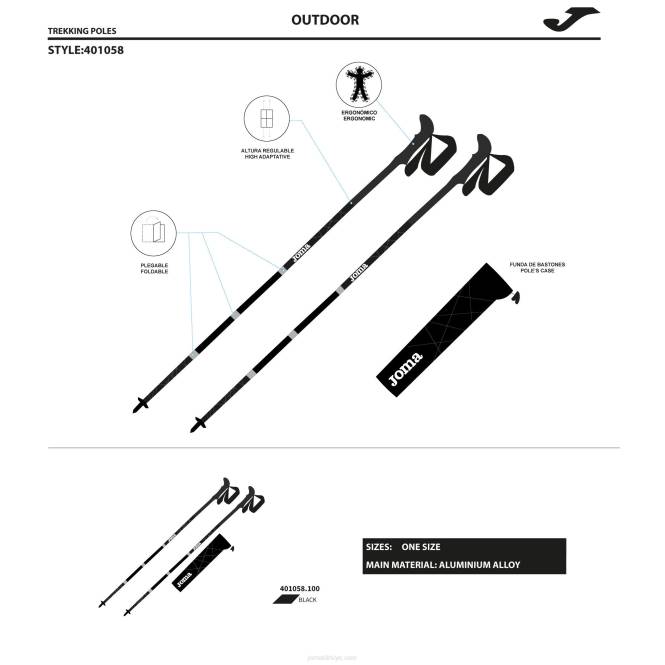 patika koşusu trekking direkleri kaşifi Joma siyah0RJD160