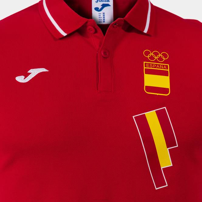 polo gömlek kısa kollu eğlence ispanyol olimpiyat komitesi Joma kırmızı beyaz0RJD3484