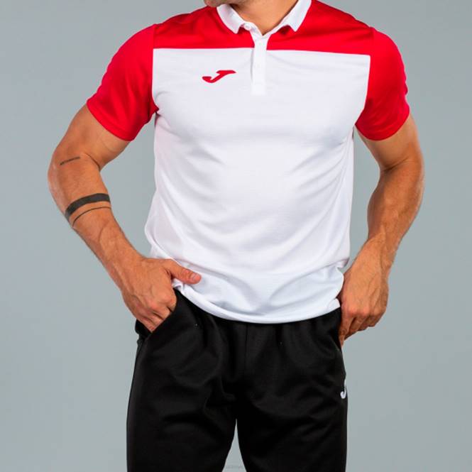 polo gömlek kısa kollu hobi ii Joma Beyaz kırmızı erkekler 0RJD3480