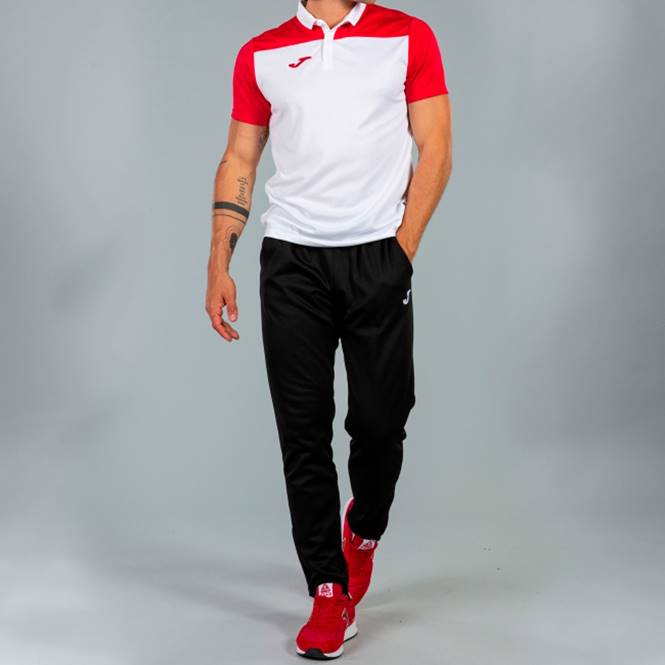 polo gömlek kısa kollu hobi ii Joma Beyaz kırmızı erkekler 0RJD3480