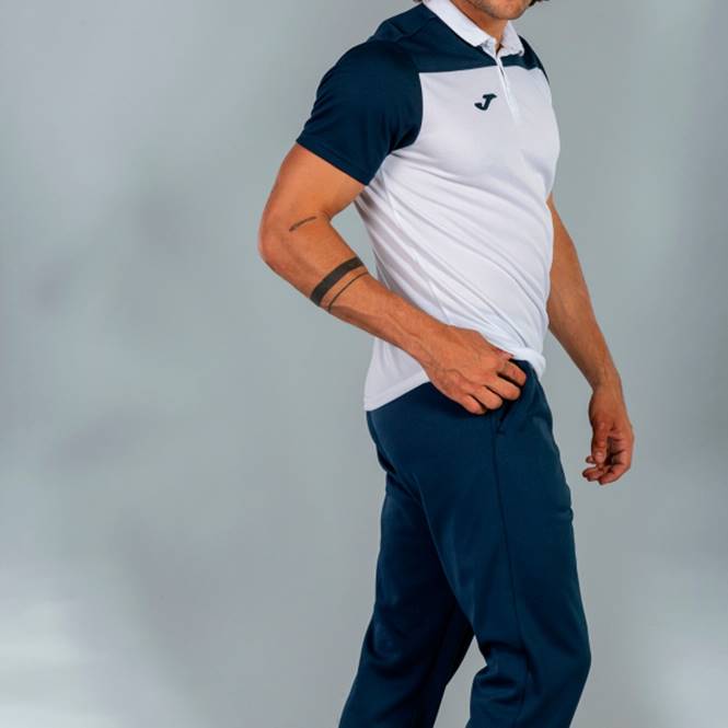 polo gömlek kısa kollu hobi ii Joma beyaz lacivert erkekler 0RJD2988