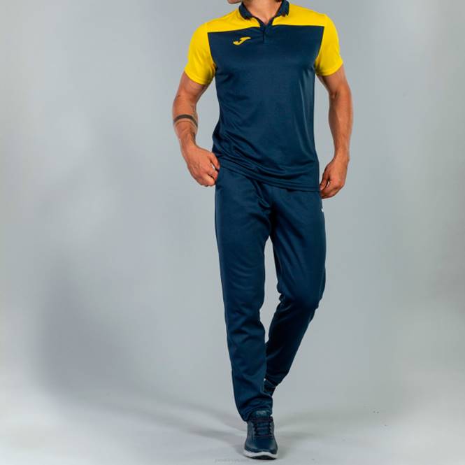 polo gömlek kısa kollu hobi ii Joma lacivert sarı erkekler 0RJD1464