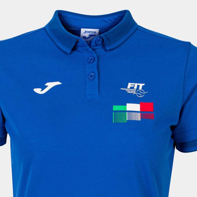 polo gömlek kısa kollu italyan tenis federasyonu Joma Kraliyet mavisi kadınlar 0RJD1650