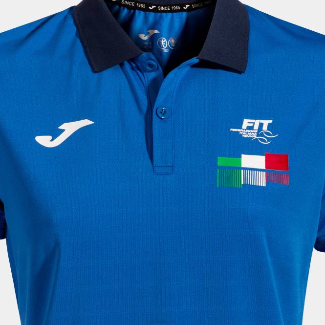 polo gömlek kısa kollu italyan tenis federasyonu Joma Kraliyet mavisi kadınlar 0RJD2057