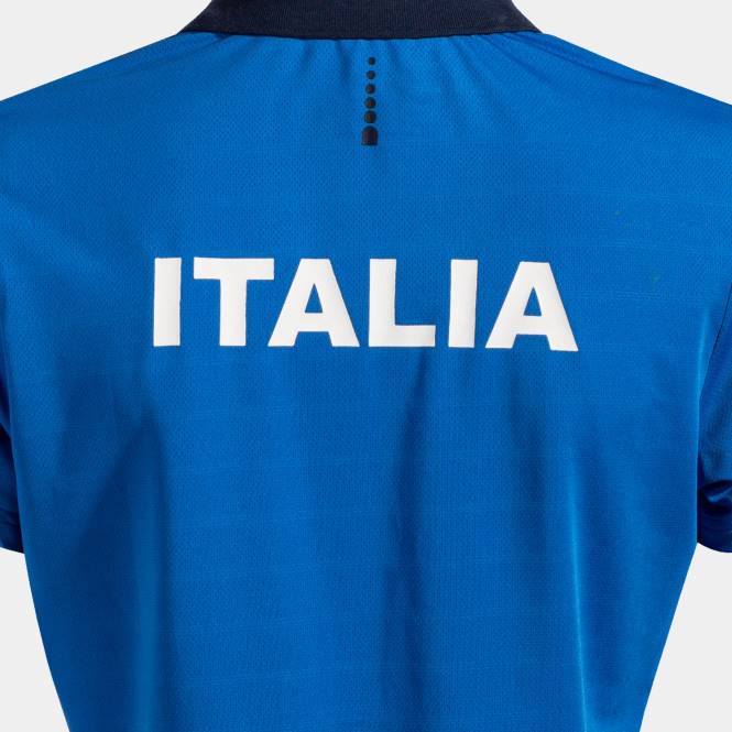 polo gömlek kısa kollu italyan tenis federasyonu Joma Kraliyet mavisi kadınlar 0RJD2057