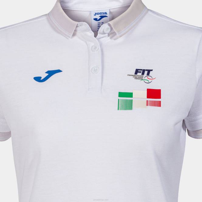 polo gömlek kısa kollu italyan tenis federasyonu Joma beyaz kadınlar 0RJD2092