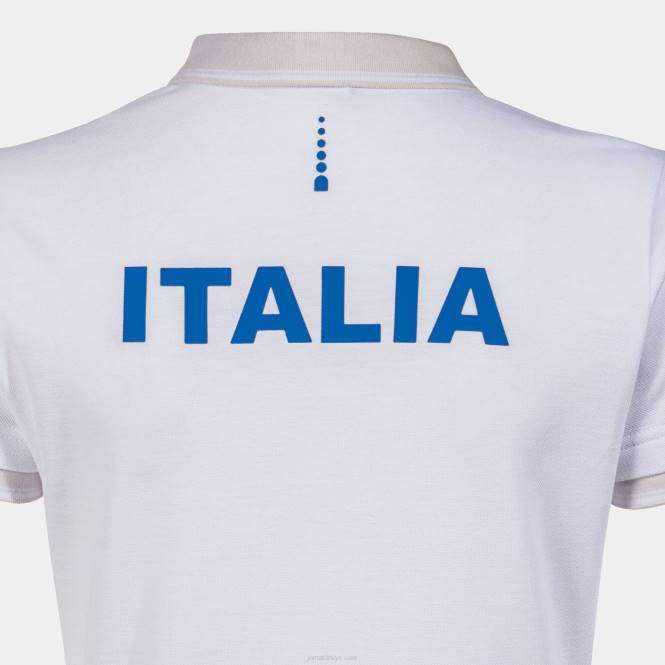 polo gömlek kısa kollu italyan tenis federasyonu Joma beyaz kadınlar 0RJD2092