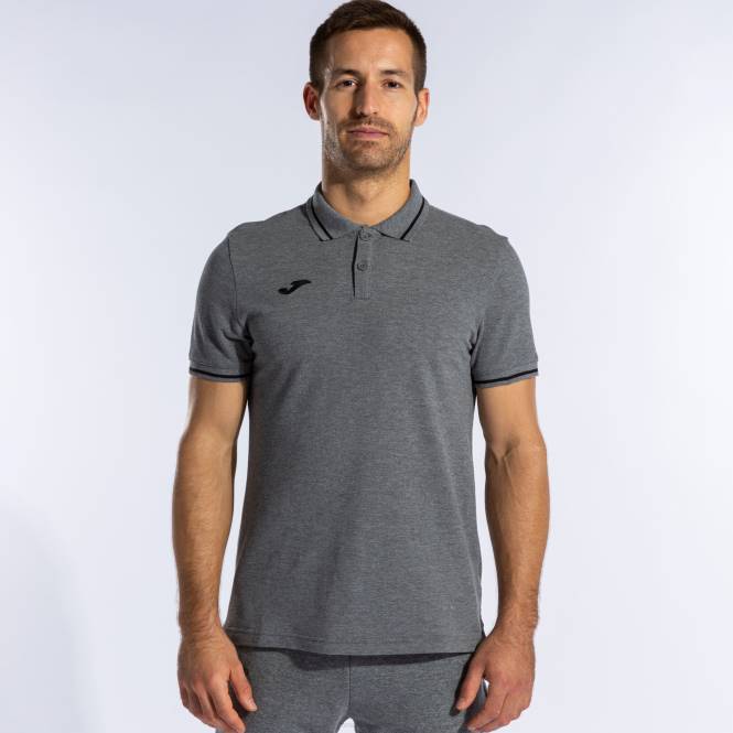 polo gömlek kısa kollu konfor ii Joma melanj grisi erkekler 0RJD465