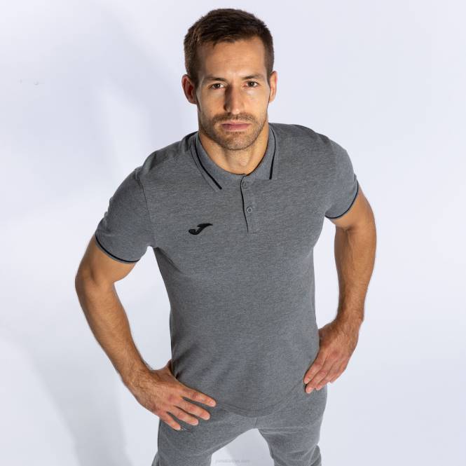 polo gömlek kısa kollu konfor ii Joma melanj grisi erkekler 0RJD465