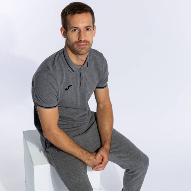 polo gömlek kısa kollu konfor ii Joma melanj grisi erkekler 0RJD465