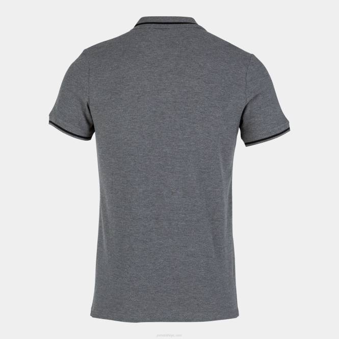 polo gömlek kısa kollu konfor ii Joma melanj grisi erkekler 0RJD465