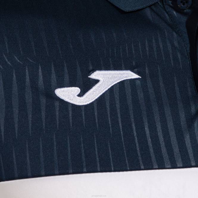 polo gömlek kısa kollu montreal Joma beyaz lacivert erkekler 0RJD613