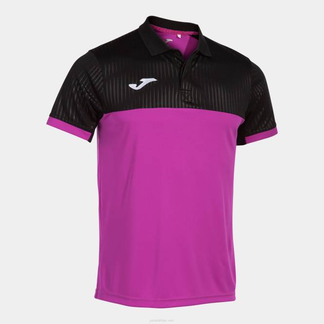 polo gömlek kısa kollu montreal Joma floresan pembe siyah erkekler 0RJD374