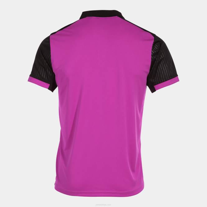 polo gömlek kısa kollu montreal Joma floresan pembe siyah erkekler 0RJD374
