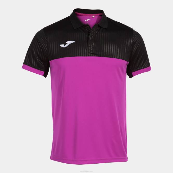 polo gömlek kısa kollu montreal Joma floresan pembe siyah erkekler 0RJD374