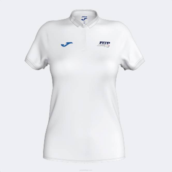 polo gömlek kısa kollu İtalyan tenis ve padel federasyonu Joma beyaz kadınlar 0RJD2130