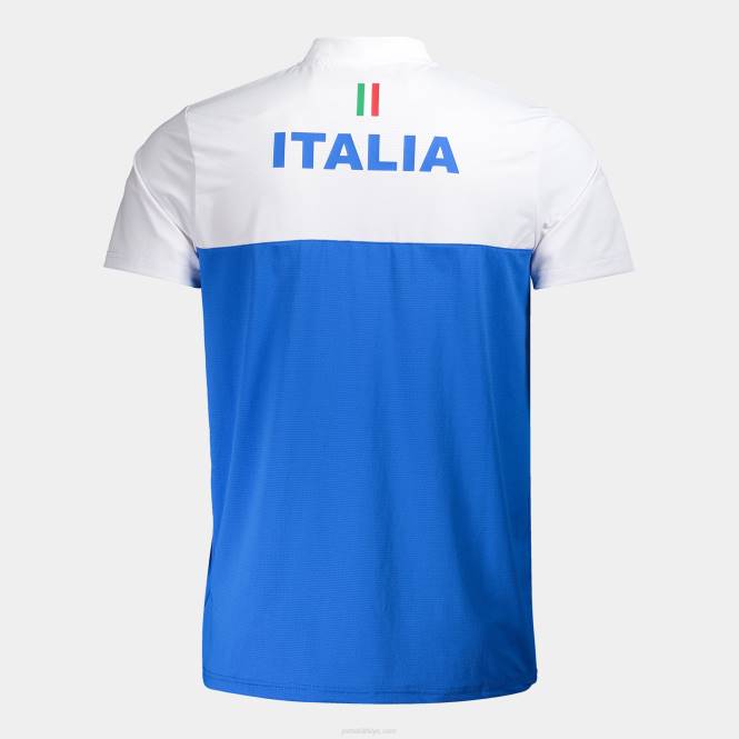 polo gömlek kısa kollu İtalyan tenis ve padel federasyonu Joma beyaz kraliyet mavisi0RJD4750