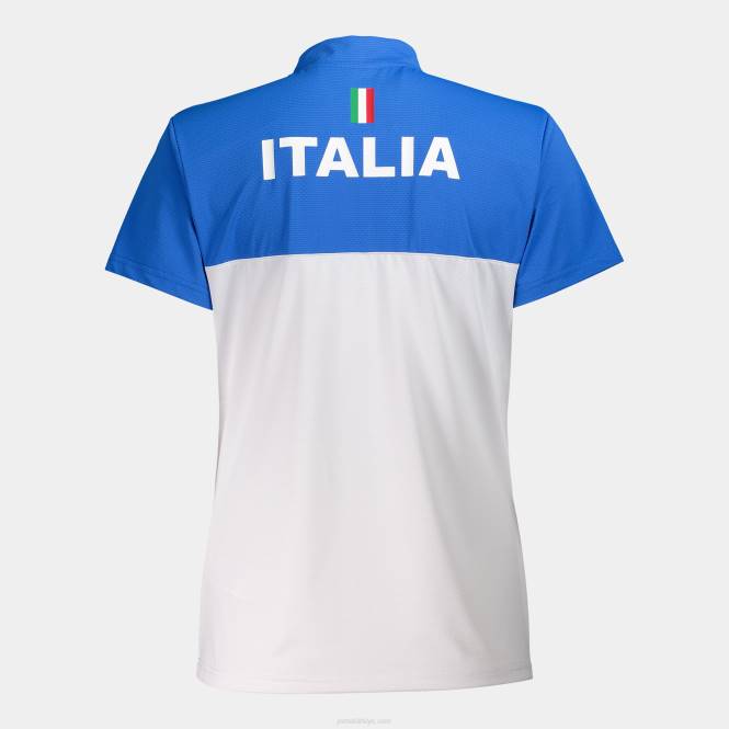 polo gömlek kısa kollu İtalyan tenis ve padel federasyonu Joma kraliyet mavisi beyaz kadınlar 0RJD2145