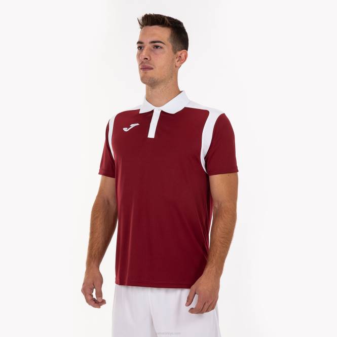 polo gömlek kısa kollu şampiyonluk v Joma bordo beyaz erkekler 0RJD2985