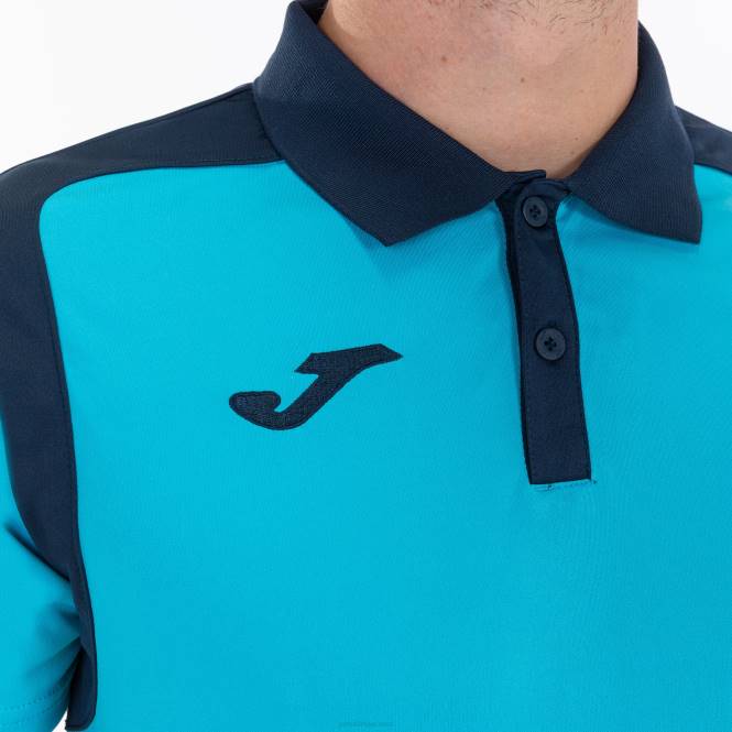 polo gömlek kısa kollu şampiyonluk v Joma floresan turkuaz lacivert erkekler 0RJD975
