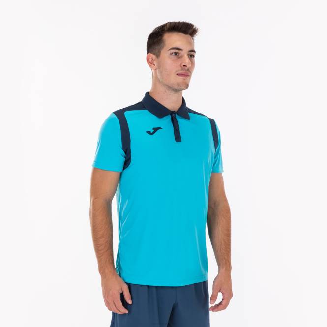 polo gömlek kısa kollu şampiyonluk v Joma floresan turkuaz lacivert erkekler 0RJD975