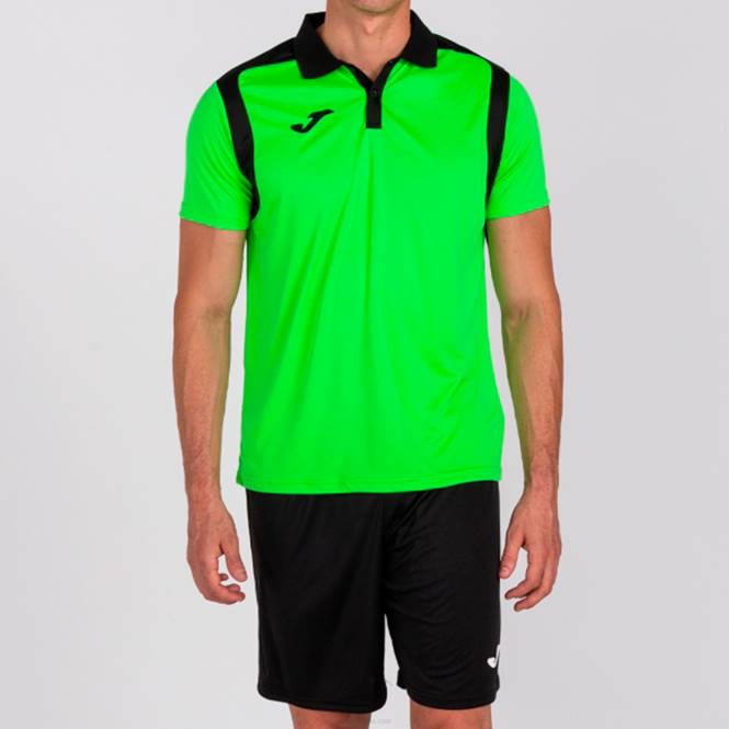 polo gömlek kısa kollu şampiyonluk v Joma floresan yeşil siyah erkekler 0RJD557