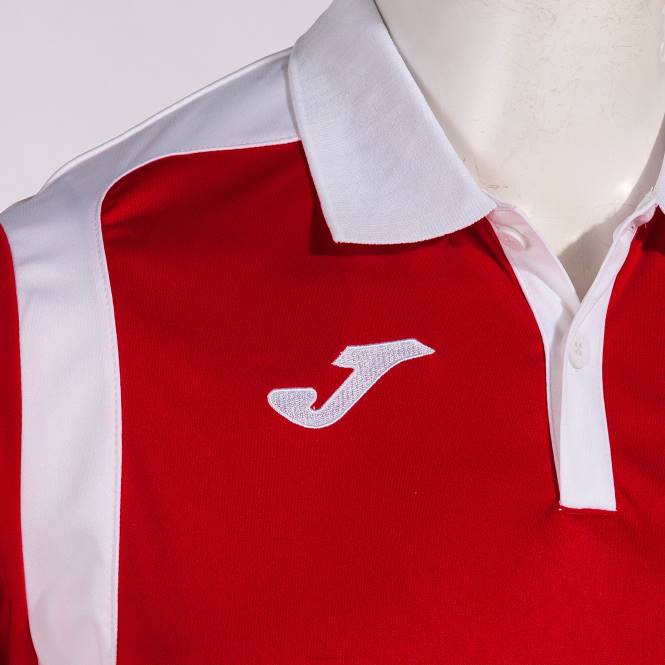 polo gömlek kısa kollu şampiyonluk v Joma kırmızı beyaz erkekler 0RJD526