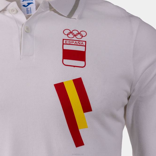 polo gömlek uzun kollu eğlence ispanyol olimpiyat komitesi Joma Beyaz Gri0RJD1398