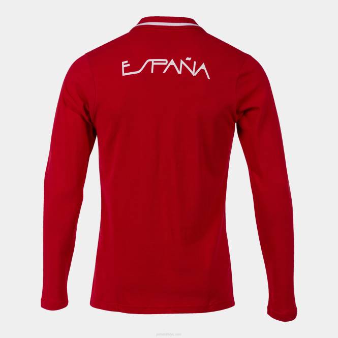 polo gömlek uzun kollu eğlence ispanyol olimpiyat komitesi Joma kırmızı beyaz0RJD631