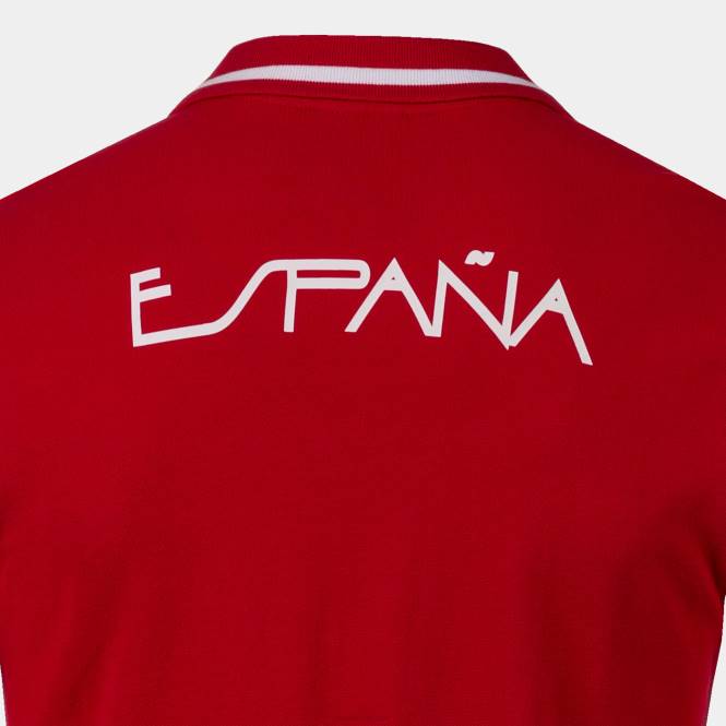 polo gömlek uzun kollu eğlence ispanyol olimpiyat komitesi Joma kırmızı beyaz0RJD631