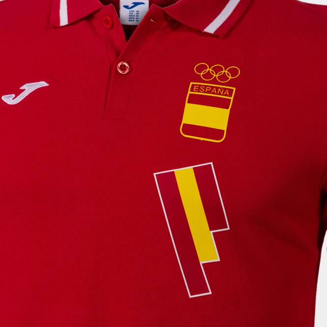 polo gömlek uzun kollu eğlence ispanyol olimpiyat komitesi Joma kırmızı beyaz0RJD631