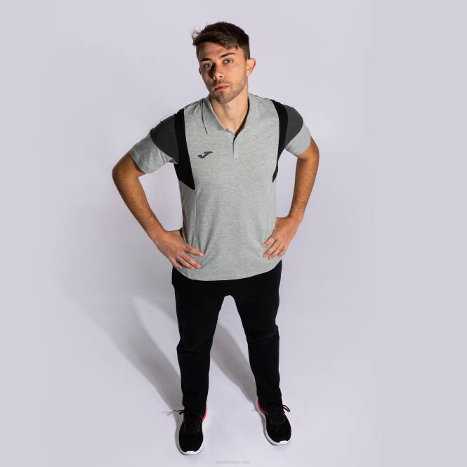 polo tişört kısa kollu konfor iii Joma melanj grisi erkekler 0RJD2862