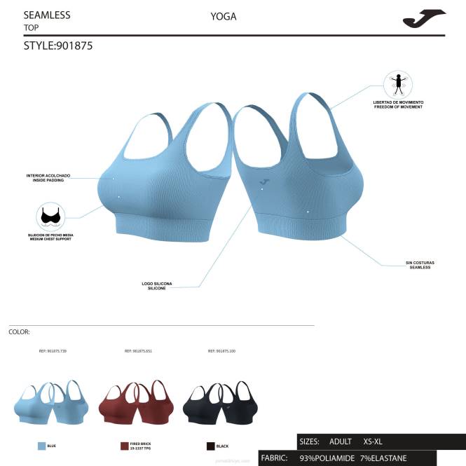 spor sutyeni çekirdek Joma mavi kadınlar 0RJD1740