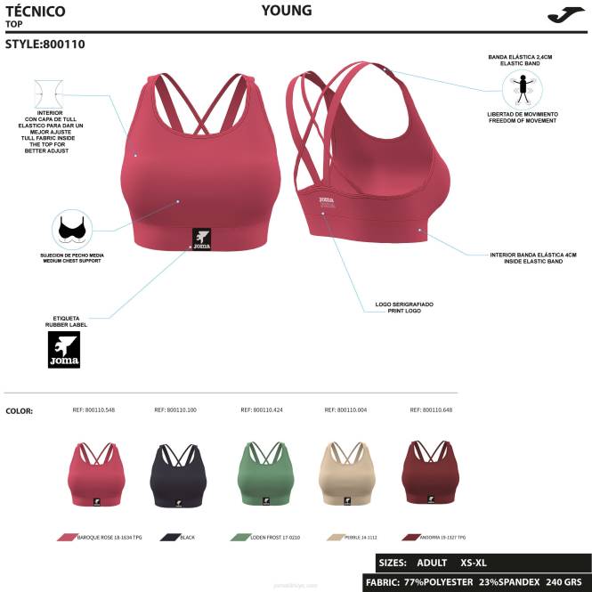 sporcu sütyeni defne Joma haki kadınlar 0RJD2037