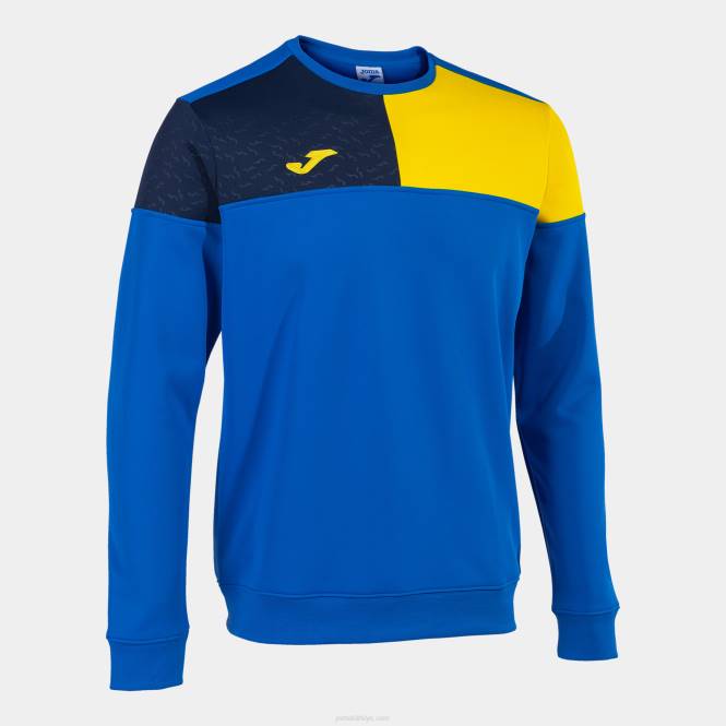 sweatshirt ekip v Joma kraliyet mavisi sarı lacivert erkekler 0RJD1126
