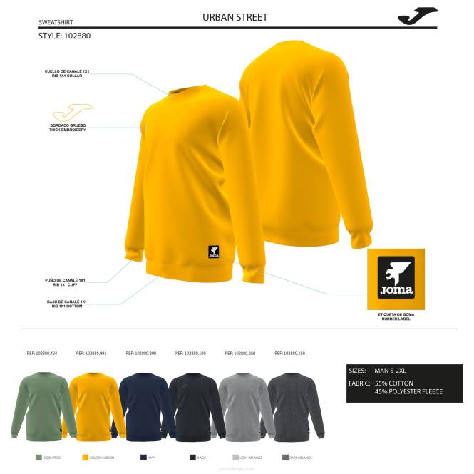 sweatshirt kentsel sokak Joma lacivert erkekler 0RJD652