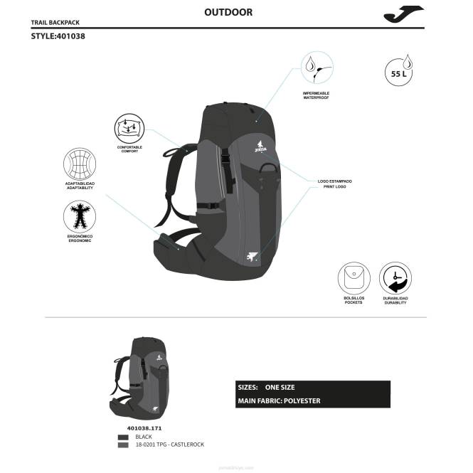 sırt çantası-ayakkabı çanta kaşif Joma siyah koyu gri0RJD756