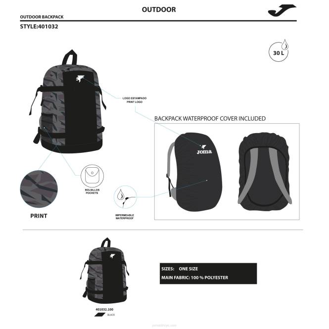 sırt çantası-ayakkabı çanta kaşif Joma siyah0RJD980
