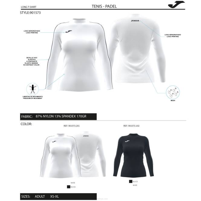 uzun kollu gömlek molası Joma beyaz kadınlar 0RJD1674