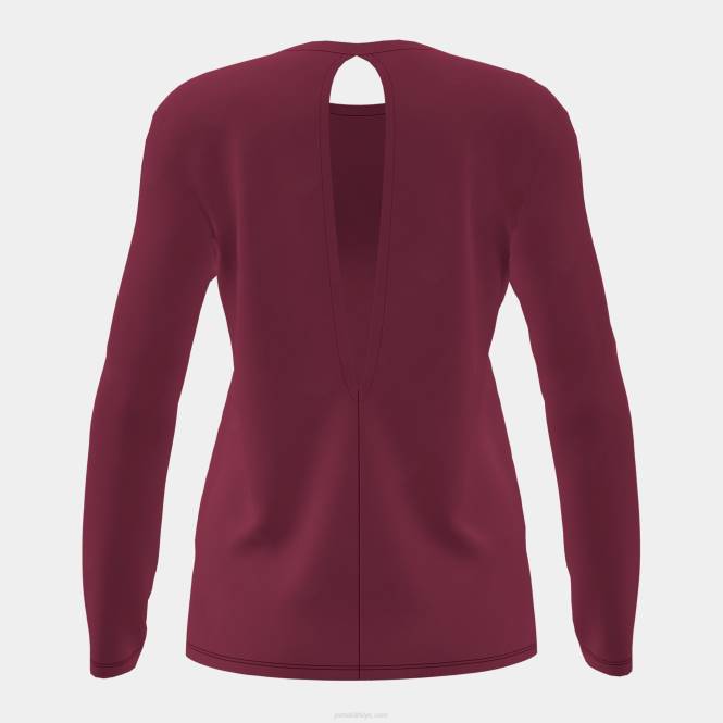 uzun kollu gömlek organik Joma bordo kadınlar 0RJD1952