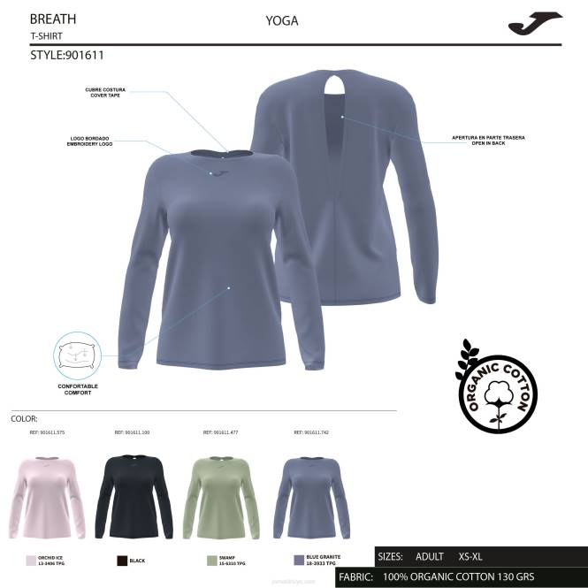 uzun kollu gömlek organik Joma siyah kadınlar 0RJD2064