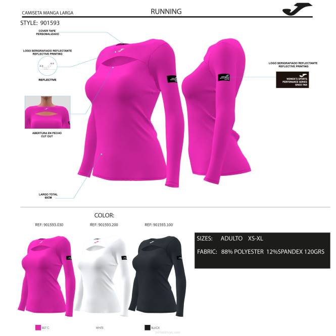 uzun kollu gömlek sıfır Joma siyah kadınlar 0RJD1567