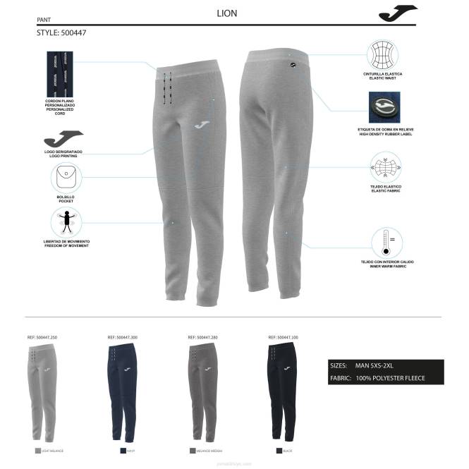 uzun pantolon aslan Joma melanj grisi erkekler 0RJD274